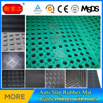 Free sample Waterproof anti-fatigue round hole rubber mat flooring mat